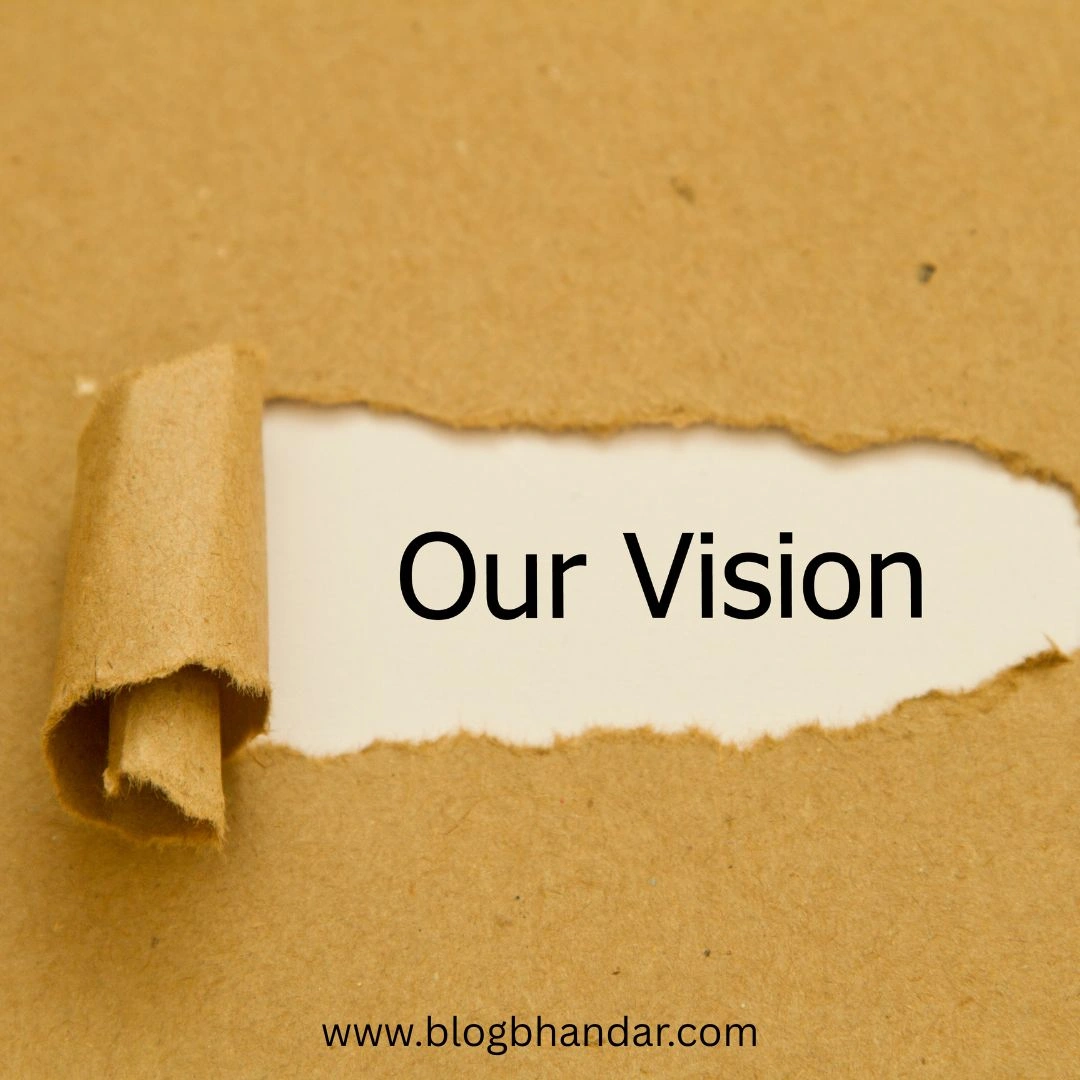 image shows a tear rolled piece of paper under text our vision